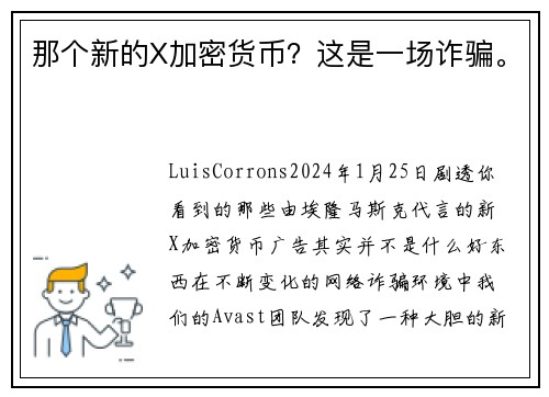 那个新的X加密货币？这是一场诈骗。